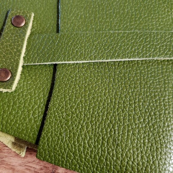 Portland Leather Large Wrap Journal Mantis Green Pebbled Unicorn Refill 9x5.5 - Picture 4 of 6